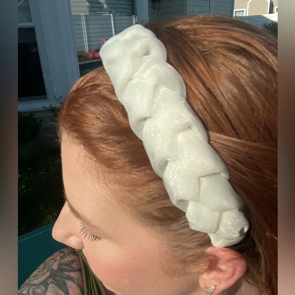 Ballet Core Chiffon Braided Headband Ivory